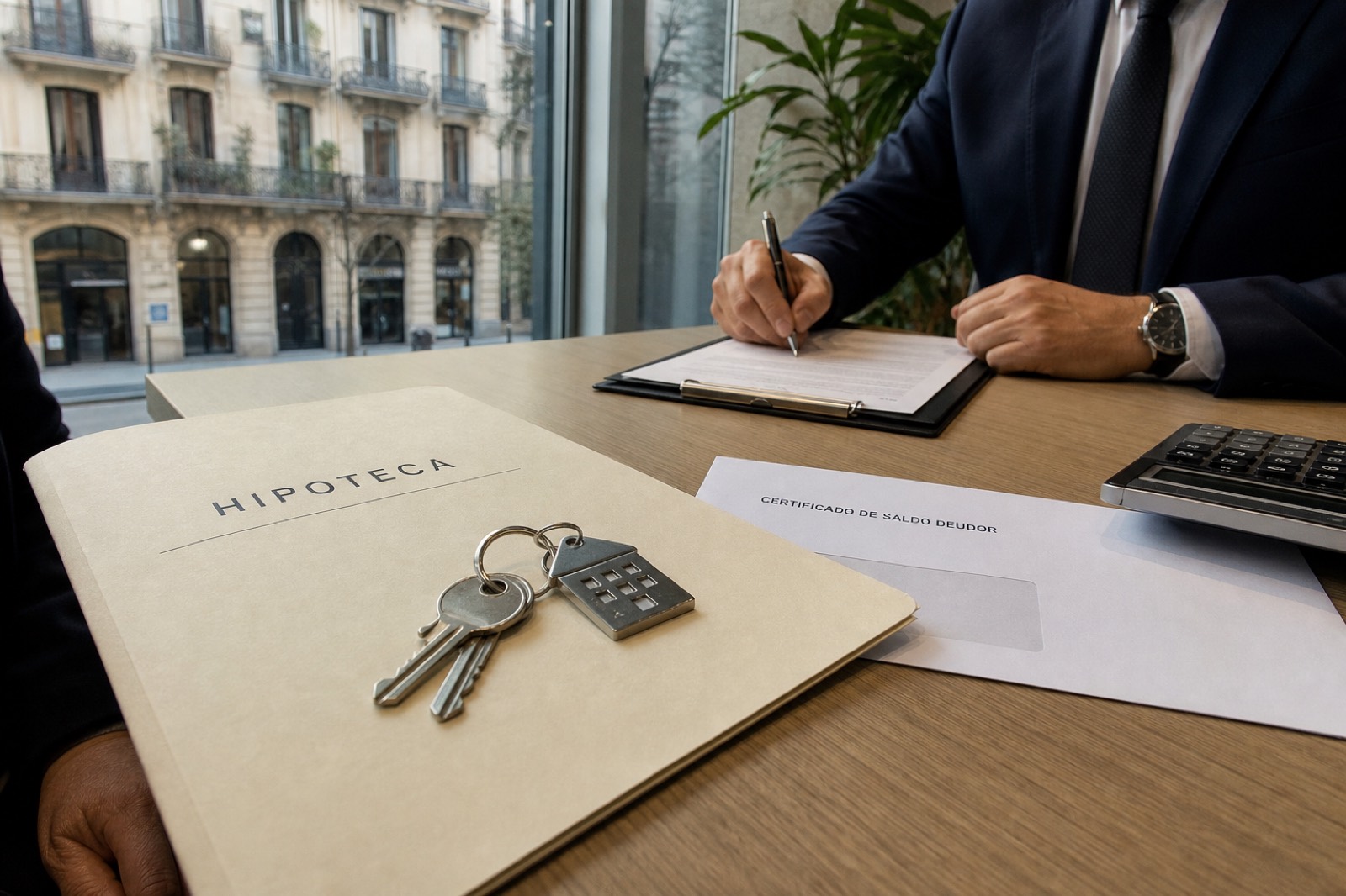 Reunión con el banco para subrogar la hipoteca de un piso heredado en Barcelona